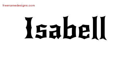 Gothic Name Tattoo Designs Isabell Free Graphic