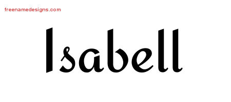 Calligraphic Stylish Name Tattoo Designs Isabell Download Free