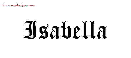 Blackletter Name Tattoo Designs Isabella Graphic Download