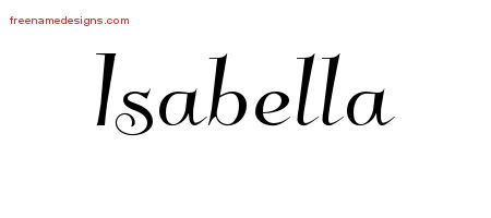 Elegant Name Tattoo Designs Isabella Free Graphic