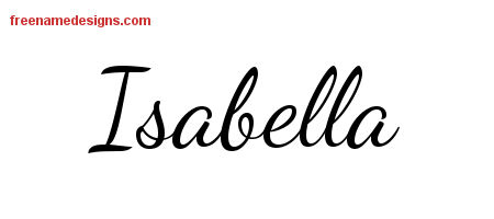 Lively Script Name Tattoo Designs Isabella Free Printout