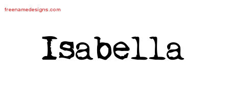 Vintage Writer Name Tattoo Designs Isabella Free Lettering