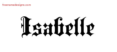 Old English Name Tattoo Designs Isabelle Free