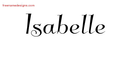 Elegant Name Tattoo Designs Isabelle Free Graphic