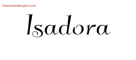 Elegant Name Tattoo Designs Isadora Free Graphic
