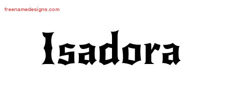 Gothic Name Tattoo Designs Isadora Free Graphic
