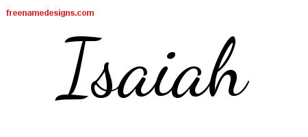Lively Script Name Tattoo Designs Isaiah Free Download