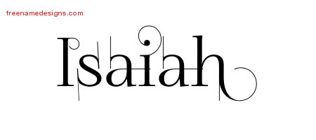 Decorated Name Tattoo Designs Isaiah Free Lettering