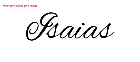 Cursive Name Tattoo Designs Isaias Free Graphic