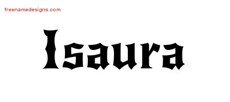 Gothic Name Tattoo Designs Isaura Free Graphic