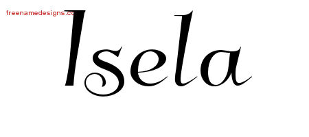 Elegant Name Tattoo Designs Isela Free Graphic