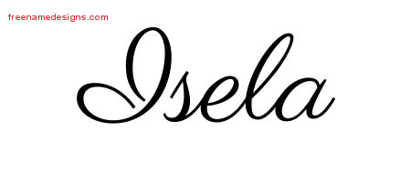 Classic Name Tattoo Designs Isela Graphic Download