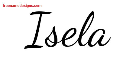 Lively Script Name Tattoo Designs Isela Free Printout