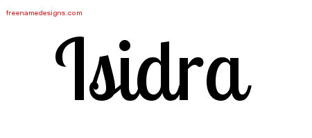 Handwritten Name Tattoo Designs Isidra Free Download