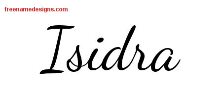 Lively Script Name Tattoo Designs Isidra Free Printout