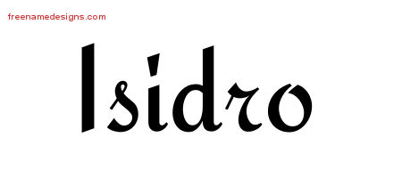 Calligraphic Stylish Name Tattoo Designs Isidro Free Graphic