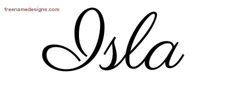Classic Name Tattoo Designs Isla Graphic Download