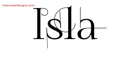 Decorated Name Tattoo Designs Isla Free