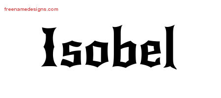 Gothic Name Tattoo Designs Isobel Free Graphic