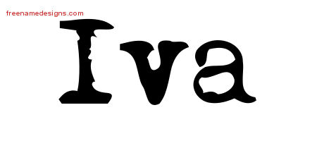 Vintage Writer Name Tattoo Designs Iva Free Lettering