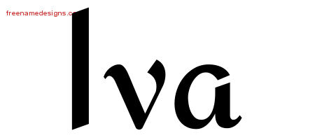 Calligraphic Stylish Name Tattoo Designs Iva Download Free