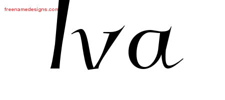 Elegant Name Tattoo Designs Iva Free Graphic