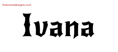 Gothic Name Tattoo Designs Ivana Free Graphic