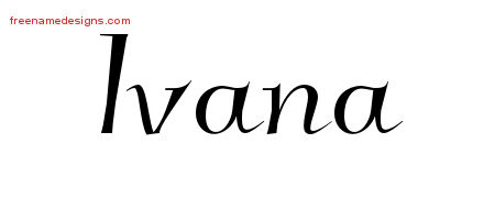Elegant Name Tattoo Designs Ivana Free Graphic