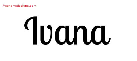 Handwritten Name Tattoo Designs Ivana Free Download