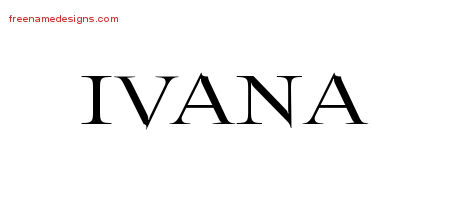 Flourishes Name Tattoo Designs Ivana Printable