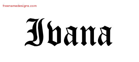 Blackletter Name Tattoo Designs Ivana Graphic Download