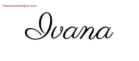 Classic Name Tattoo Designs Ivana Graphic Download