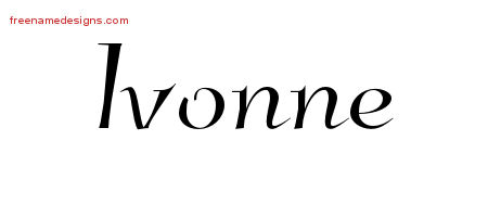 Elegant Name Tattoo Designs Ivonne Free Graphic