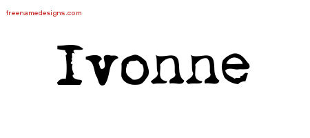 Vintage Writer Name Tattoo Designs Ivonne Free Lettering