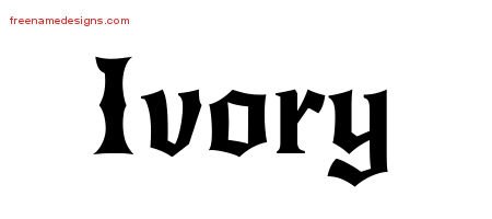 Gothic Name Tattoo Designs Ivory Free Graphic - Free Name Designs