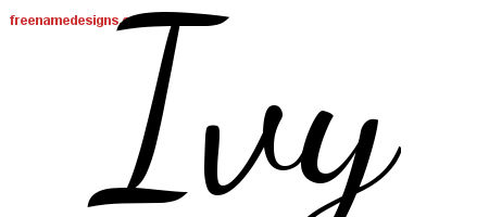 Lively Script Name Tattoo Designs Ivy Free Printout