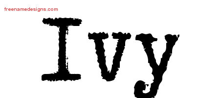 Typewriter Name Tattoo Designs Ivy Free Download