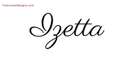 Classic Name Tattoo Designs Izetta Graphic Download