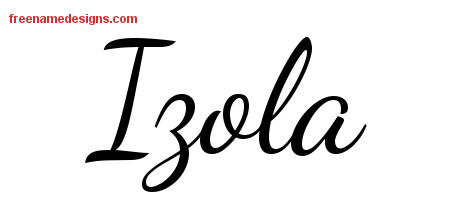 Lively Script Name Tattoo Designs Izola Free Printout