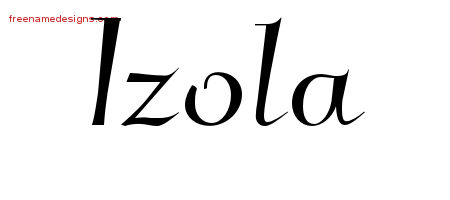 Elegant Name Tattoo Designs Izola Free Graphic