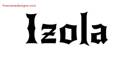 Gothic Name Tattoo Designs Izola Free Graphic