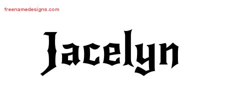 Gothic Name Tattoo Designs Jacelyn Free Graphic