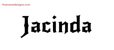Gothic Name Tattoo Designs Jacinda Free Graphic