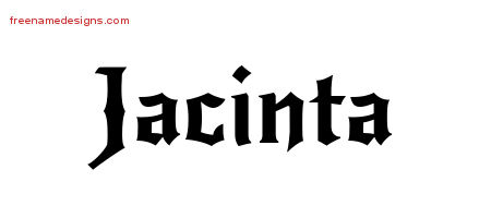 Gothic Name Tattoo Designs Jacinta Free Graphic