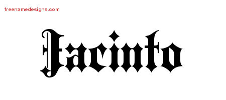 Old English Name Tattoo Designs Jacinto Free Lettering