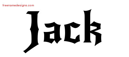 Gothic Name Tattoo Designs Jack Free Graphic