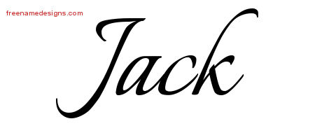Calligraphic Name Tattoo Designs Jack Free Graphic