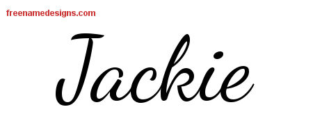 Lively Script Name Tattoo Designs Jackie Free Printout