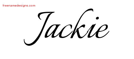 Calligraphic Name Tattoo Designs Jackie Free Graphic