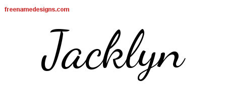 Lively Script Name Tattoo Designs Jacklyn Free Printout